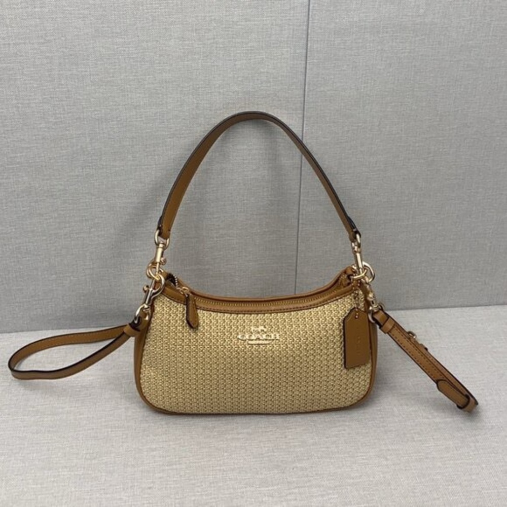 Coach Teri shoulder bag Straw Bag two way bag